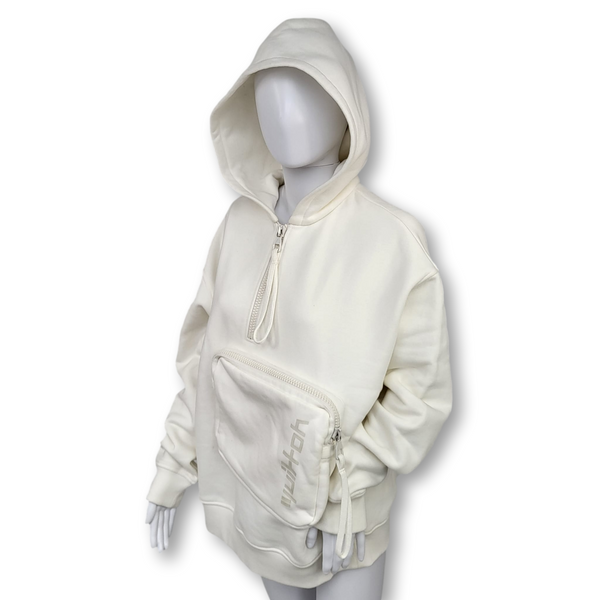 Louis Vuitton Men's Off-White Cotton 3D Patched Pocket Half Zipped Sweater  – Luxuria & Co.