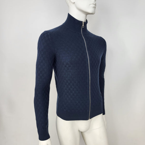 Louis Vuitton Men's Navy Cotton Damier Cardigan – Luxuria & Co.