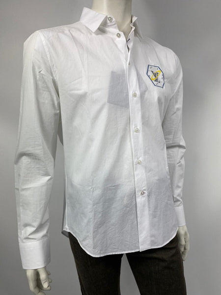 Louis Vuitton Men's White Cotton Spaceman Regular Fit Short Sleeve Shirt –  Luxuria & Co.