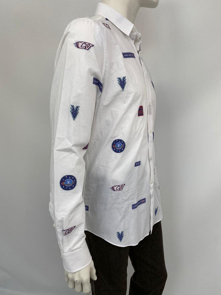 Louis Vuitton Men's White Cotton Spaceman Regular Fit Short Sleeve Shirt –  Luxuria & Co.