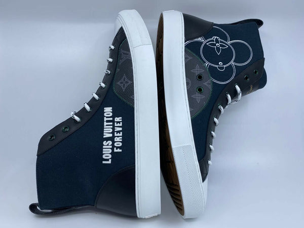 Tattoo cloth high trainers Louis Vuitton Navy size 9.5 UK in