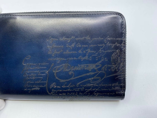 Berluti Itauba Scritto Leather Long Zipped Wallet - Luxuria & Co.