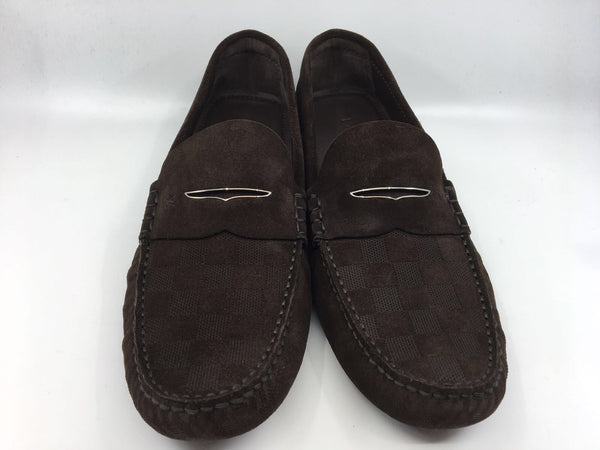 Louis Vuitton Men's Brown Suede Arizona Car Shoe Loafer Shoes