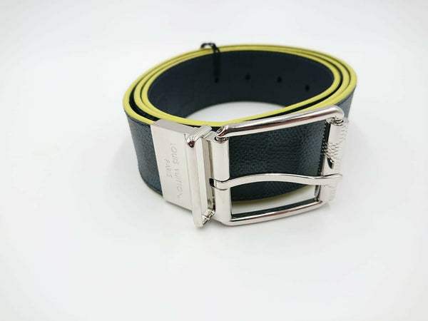 Louis Vuitton Men's Navy Damier Cobalt Reversible Belt M0954S – Luxuria &  Co.