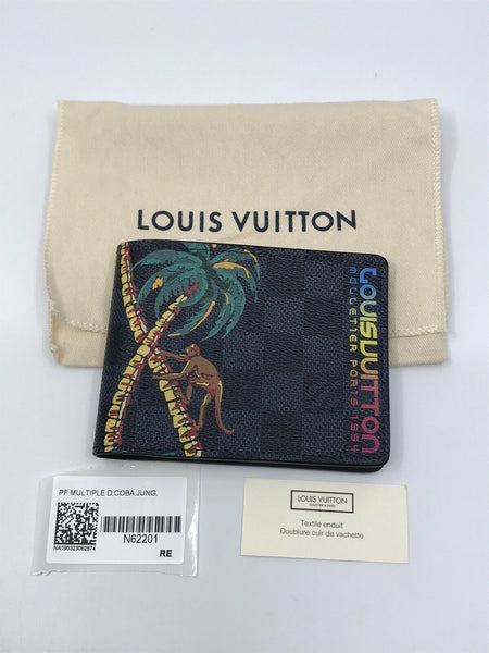 LOUIS VUITTON Damier Cobalt Multiple Wallet Camouflage 141022
