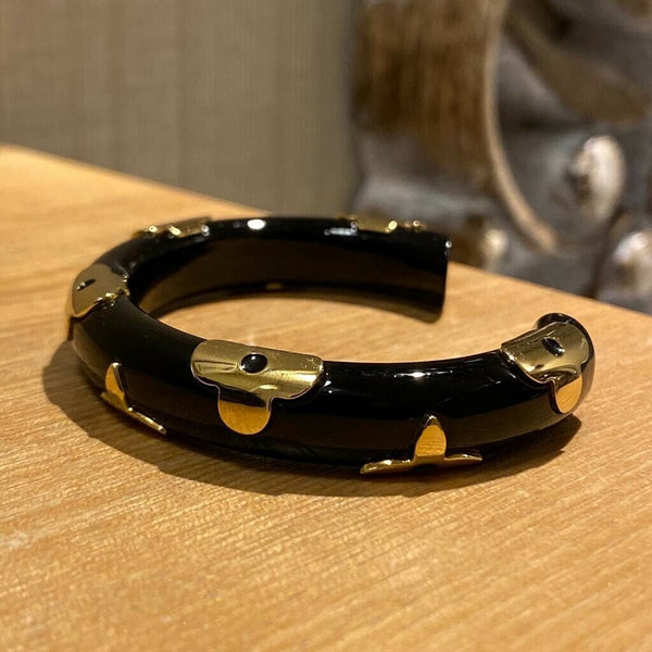 Louis Vuitton Daily Bracelet Monogram Black in Resin with Gold-tone - US