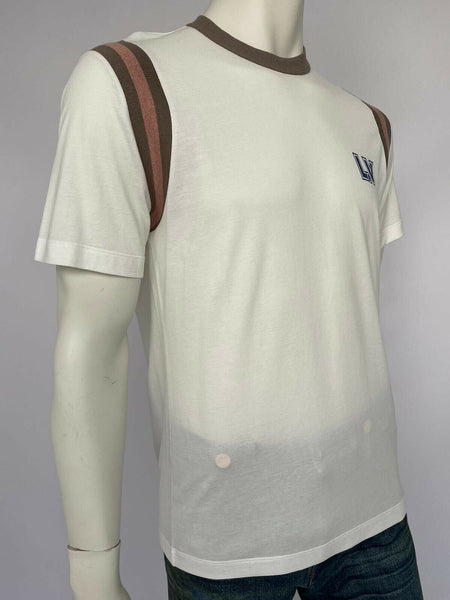 Louis Vuitton Men's Khaki Cotton Varsity Printed Aloha T-Shirt size L