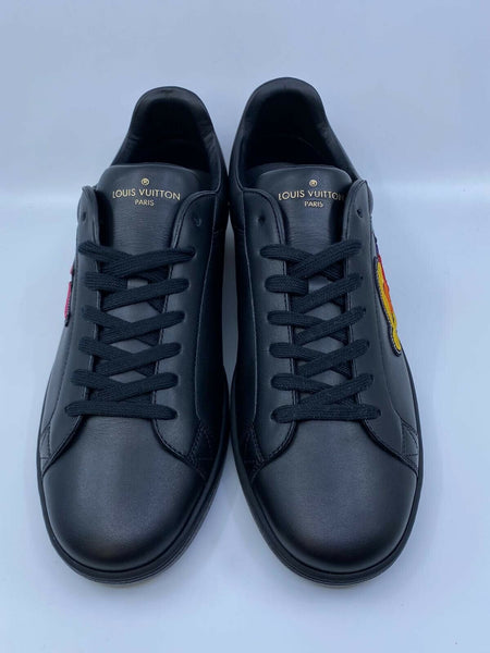 Louis Vuitton Black Leather Luxembourg Sneakers Size 45 at 1stDibs