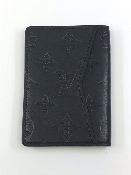 Louis Vuitton LV Unisex Pocket Organizer Anthracite Gray Monogram Shadow  Calf Leather - LULUX