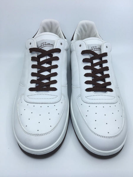 Rivoli leather high trainers Louis Vuitton White size 9.5 UK in Leather -  24643735