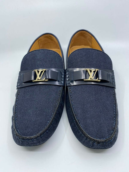 Louis Vuitton, Shoes, New Mens Louis Vuitton Blue Loafers Size 85 Us