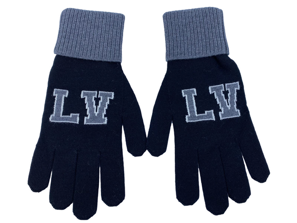 Authentic Louis Vuitton Horizon 100% Wool Gloves Black LV M71248