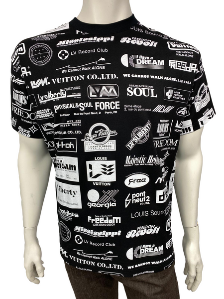LOUIS VUITTON Multi-Logo T-shirt Men's Short Sleeve Size S