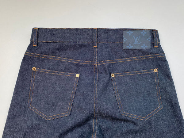 LOUIS VUITTON Denim Pants Jeans 42 Black Authentic Men Used from Japan