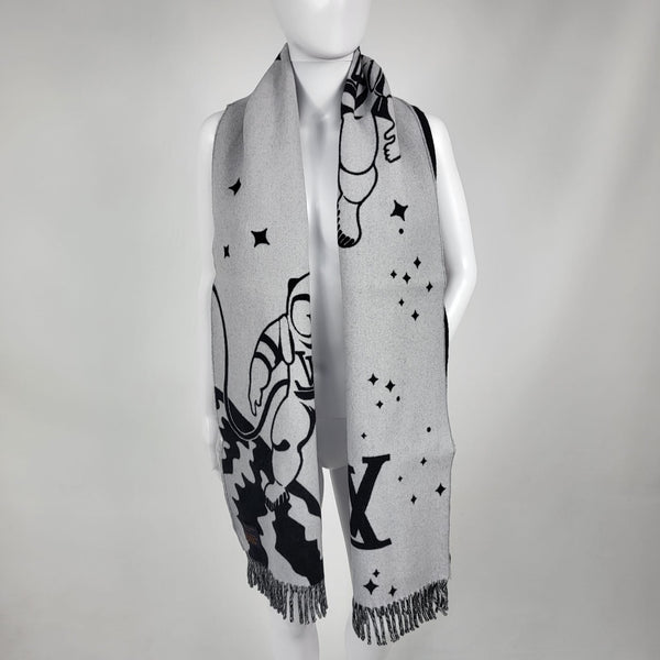 Louis Vuitton Giant Monogram Scarf Cashmere/Wool Black/White