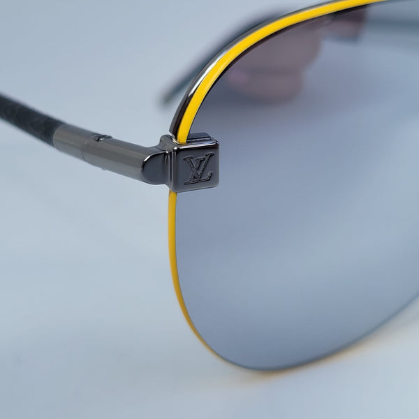Louis Vuitton Clockwise Canvas Sunglasses Gun Metal & Canvas. Size E