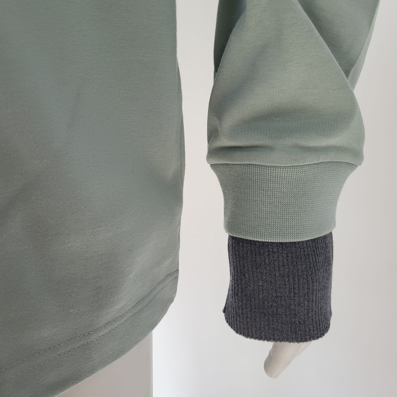 Knit Rib Trompe L'Oeil Printed Sweater