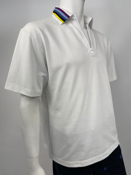 Louis Vuitton Men's Black Cotton LV Rainbow Collar Half Zip Polo  T-Shirt size XS