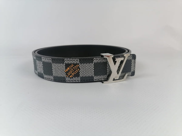 Louis Vuitton LV Initiales Reversible Belt Damier 30MM Black/White in  Canvas/Epi Leather with SIlver-tone - US