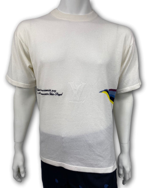 Louis Vuitton Cream Cashmere Plain Rainbow Crewneck T-Shirt L at 1stDibs