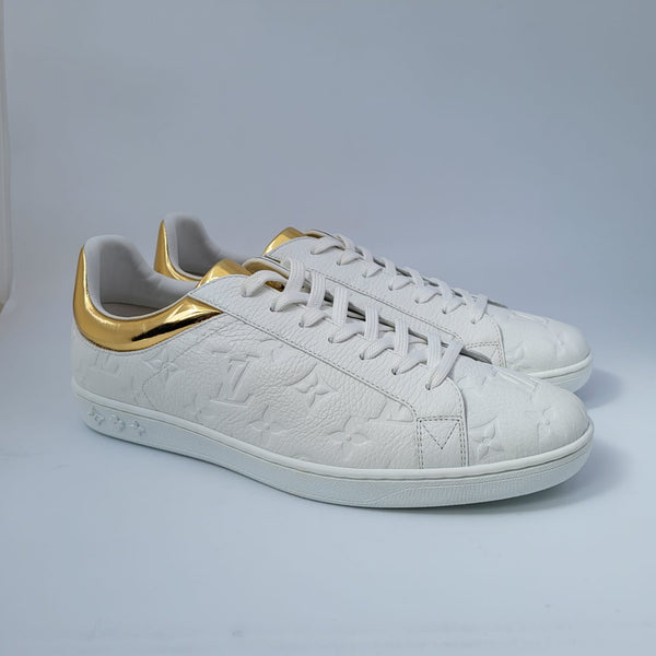 Louis Vuitton LUXEMBOURG Sneakers White LV Monogram Shoes Mens Size 13  MS0251