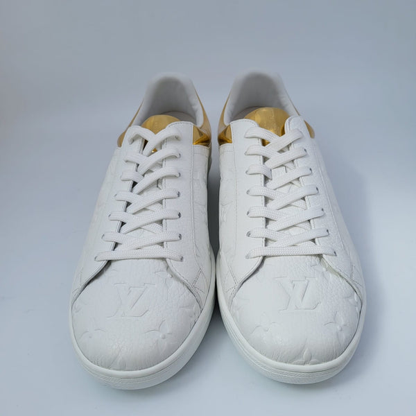 Louis Vuitton White/Blue Leather Luxembourg Sneakers Mens Size 9 - Yoogi's  Closet