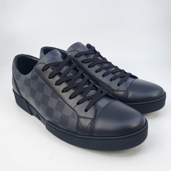 LOUIS VUITTON Calfskin Damier Graphite Match Up Sneakers 10 1235323