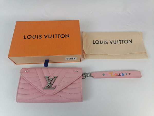 [Super Rare Good] Louis Vuitton Long Wallet Pink Snake Pattern Auth N92927
