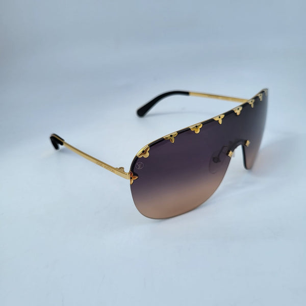Louis Vuitton, Accessories, Louis Vuitton New Gold And Metallic Mirrored  Purple Rain Sunglasses Z2377w