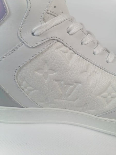 Louis Vuitton Tricolor Monogram Rivoli Sneaker Boot 8.5 – The Closet