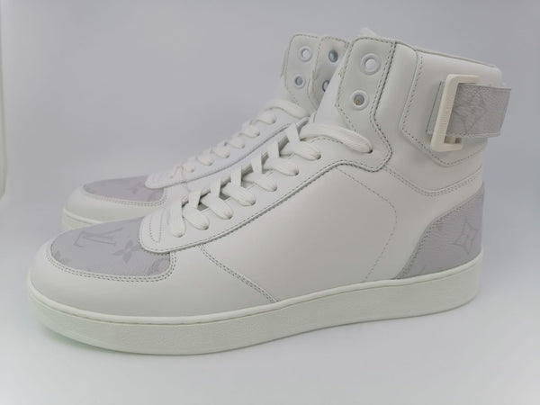 Louis Vuitton Men's White Leather & Monogram Canvas Rivoli Sneaker