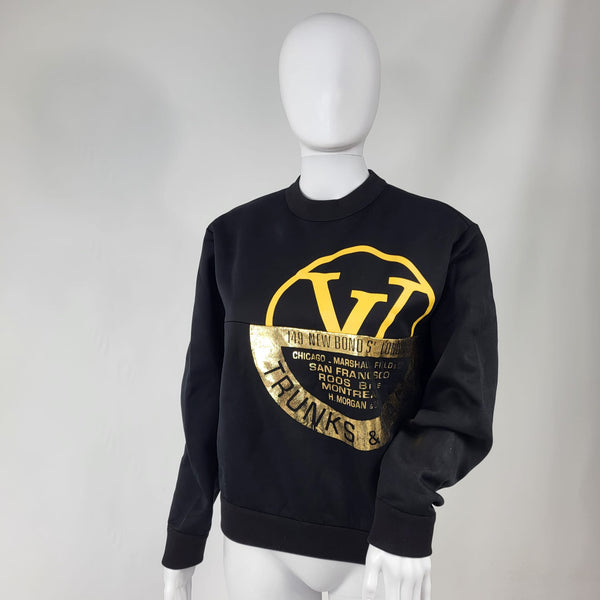 Louis Vuitton Men's Black Cotton Trunks & Bags Sweatshirt