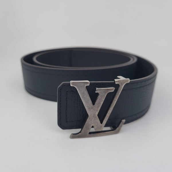 LV LOUIS VUITTON Belt For Men, Silver Buckle Black Leather - Import It All
