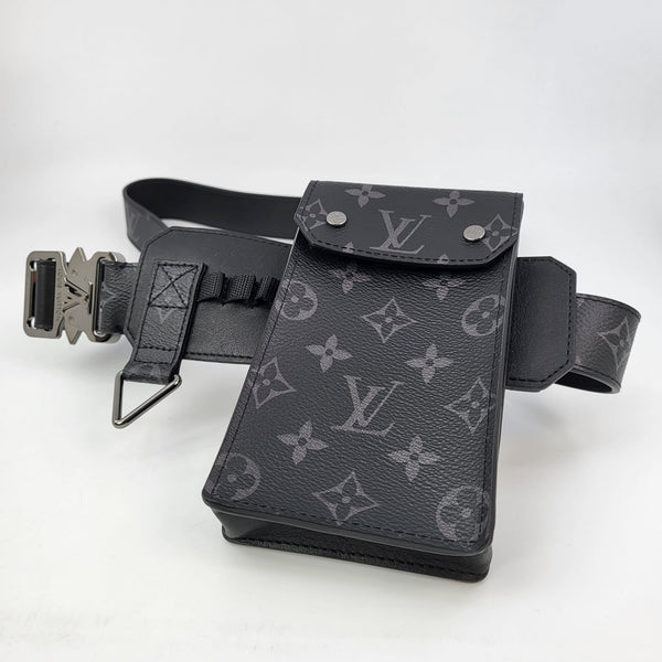 Louis Vuitton Utility Belt Monogram Eclipse 35MM Black in Coated