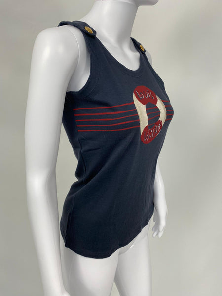 Louis Vuitton Women's Navy Cotton Buoy Tank Top