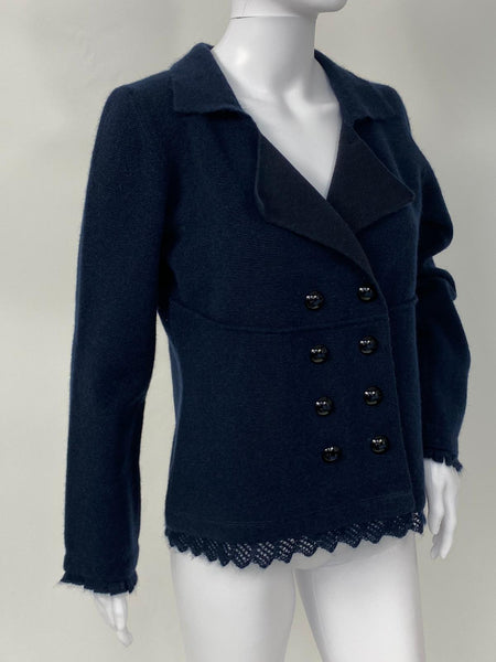 Louis Vuitton Women's Navy Wool Mohair Pea Coat – Luxuria & Co.