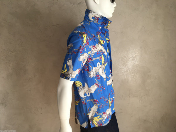 kaste støv i øjnene Formindske katastrofe Louis Vuitton Men's Blue Cotton Crane Hawaiian Shirt – Luxuria & Co.
