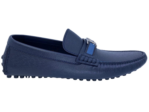 Louis Vuitton Men s Navy Leather Hockenheim Loafer Luxuria Co