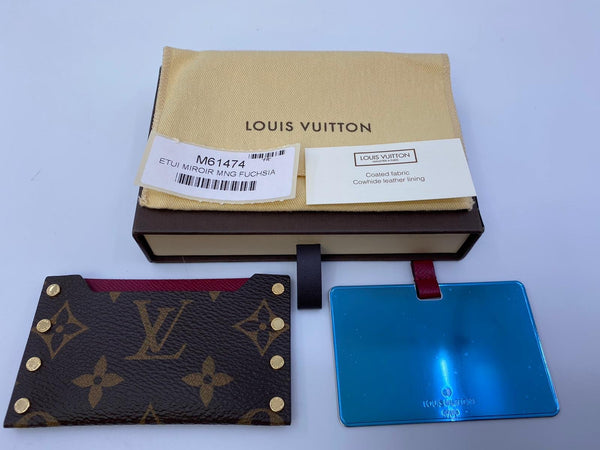 Louis Vuitton Brown Monogram Canvas Mirror Case Fuchsia M61474