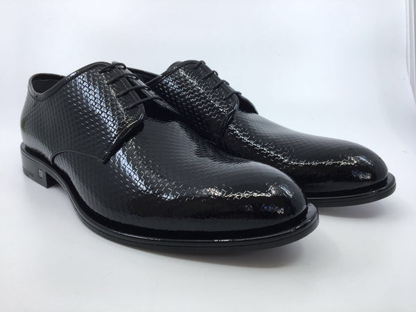 Louis Vuitton Men's Black Shiny Leather Lace up Dress Shoes UK 8.5 / US 9.5