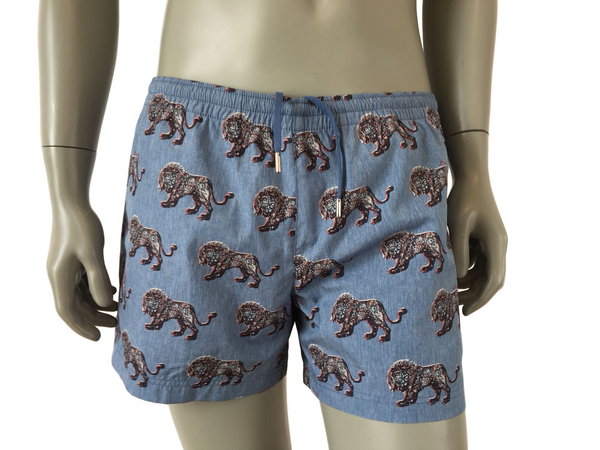 Louis Vuitton Men s Blue Chapman Lion Swim Shorts Luxuria Co