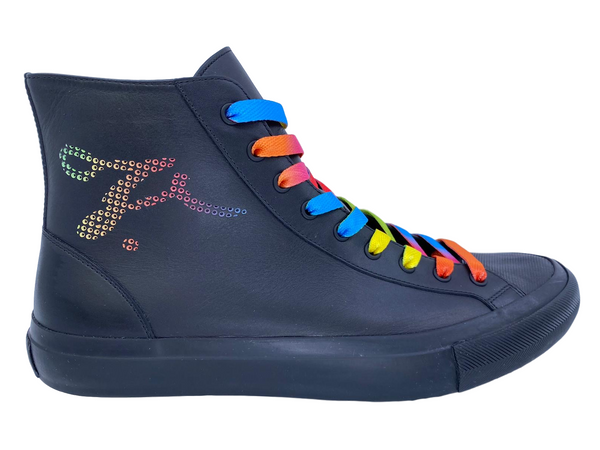 Louis Vuitton Men's Black Leather Tattoo LV League Sneaker Boot – Luxuria &  Co.