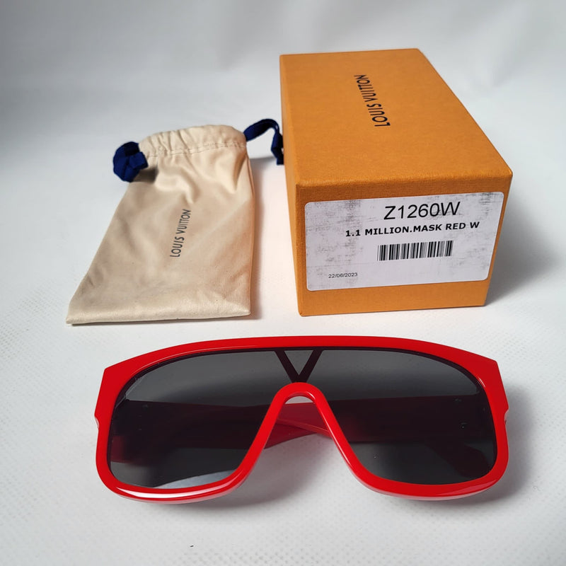 Louis Vuitton Men's Red 1.1 Millionaire Mask Sunglasses Z1260E