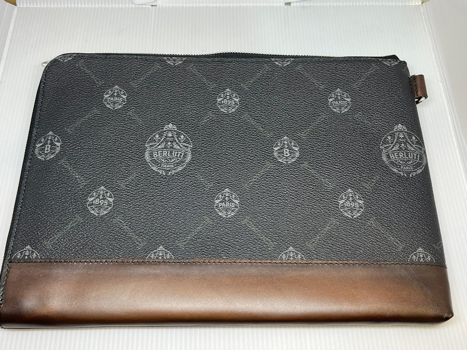 Berluti Nino GM Canvas & Leather Clutch M207348 – Luxuria & Co.