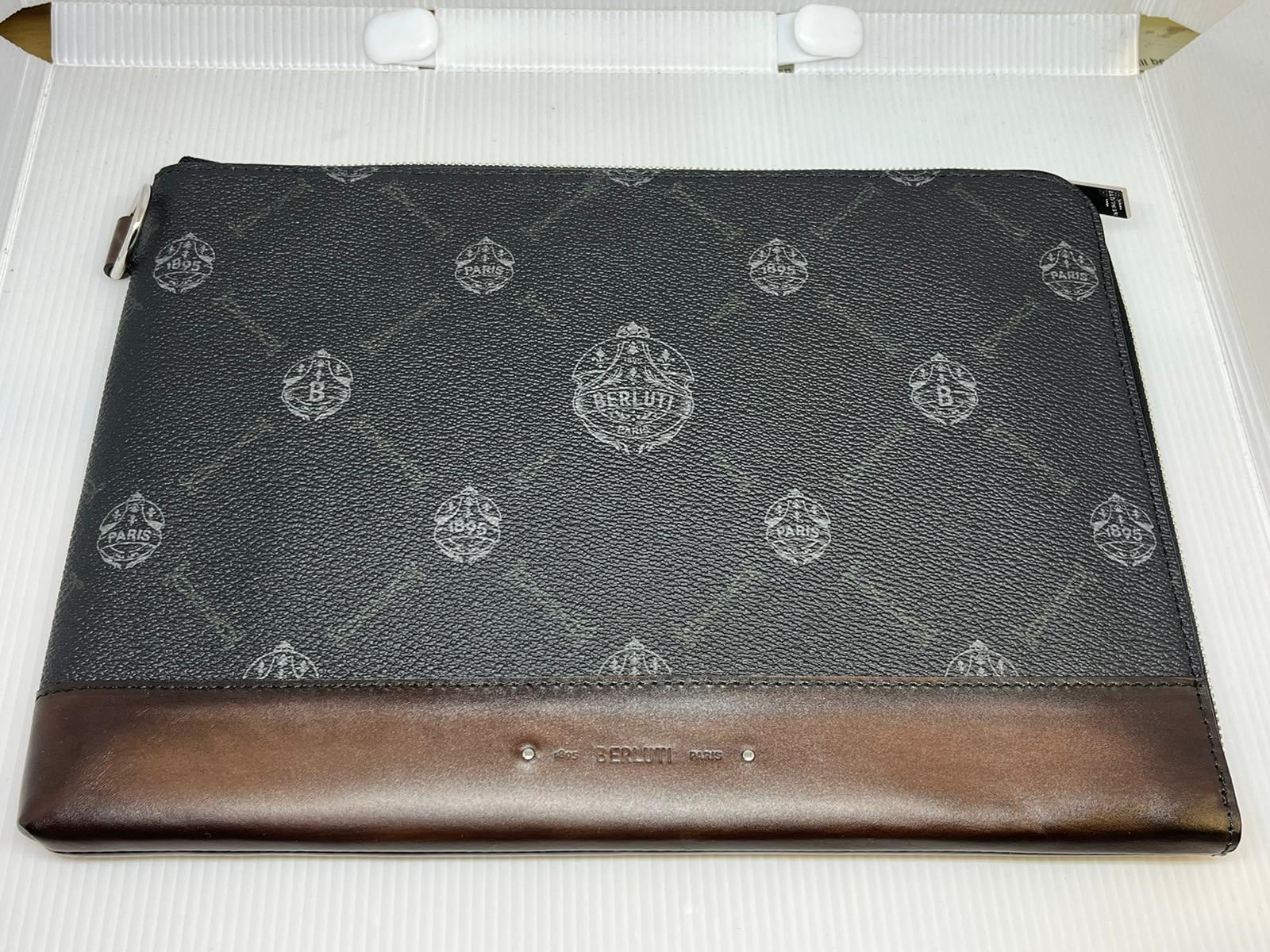 Berluti Nino GM Canvas & Leather Clutch M207348 – Luxuria & Co.