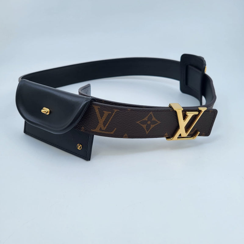 Lv circle leather belt Louis Vuitton Black size 75 cm in Leather