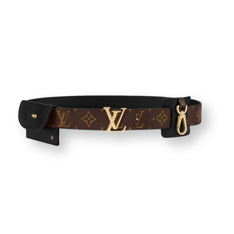 Signature leather belt Louis Vuitton Black size 90 cm in Leather