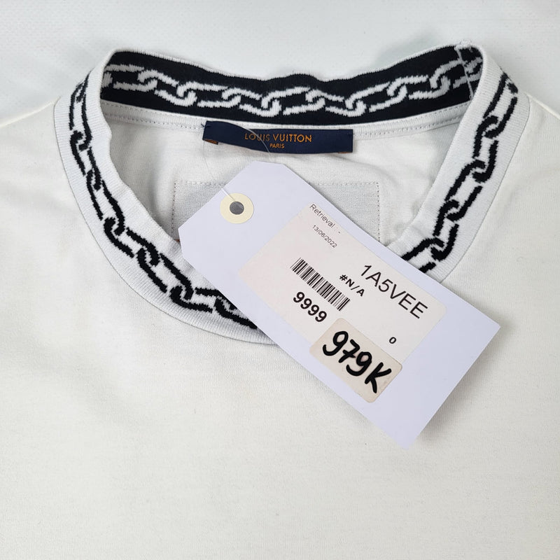 LOUIS VUITTON SS22 Collar Chain Logo Short Sleeve Unisex White