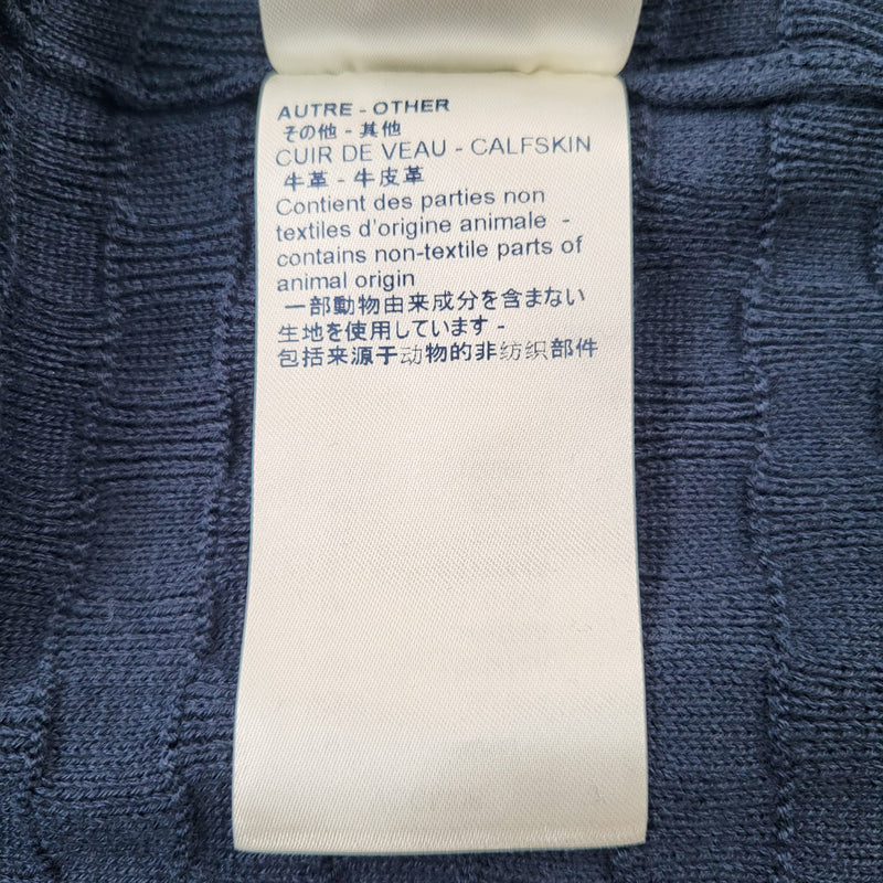 Louis Vuitton Zip Up Damier Cardigan in Navy Blue Cotton