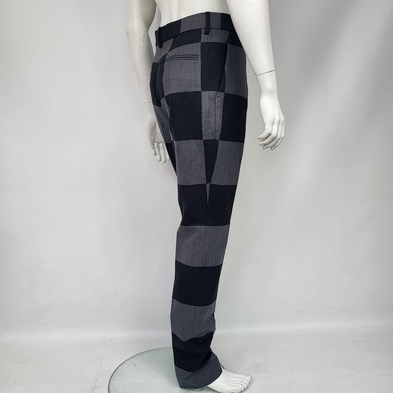 Louis Vuitton Black Distorted Damier 'Cigaret' Pants